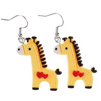 1 Pair Cartoon Style Cute Horse Plastic Drop Earrings sku image 2