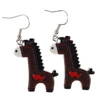 1 Pair Cartoon Style Cute Horse Plastic Drop Earrings sku image 3