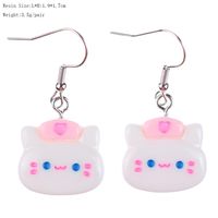 1 Pair Cartoon Style Cute Cat Fish Plastic Drop Earrings sku image 2