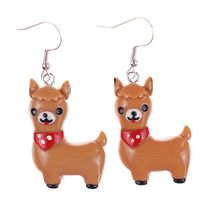 1 Pair Cartoon Style Cute Sheep Alpaca Plastic Drop Earrings main image 5