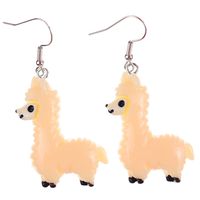 1 Pair Cartoon Style Cute Sheep Alpaca Plastic Drop Earrings sku image 6