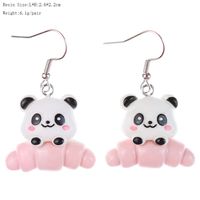 1 Pair Cartoon Style Cute Panda Plastic Drop Earrings sku image 7