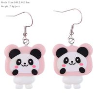 1 Pair Cartoon Style Cute Panda Plastic Drop Earrings main image 2
