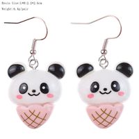 1 Pair Cartoon Style Cute Panda Plastic Drop Earrings sku image 3