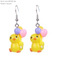 1 Pair Cartoon Style Cute Duck Plastic Drop Earrings sku image 2