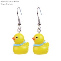 1 Pair Cartoon Style Cute Duck Plastic Drop Earrings main image 3