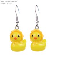 1 Pair Cartoon Style Cute Duck Plastic Drop Earrings main image 2
