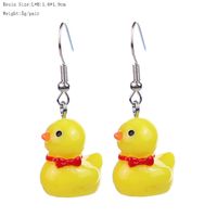 1 Pair Cartoon Style Cute Duck Plastic Drop Earrings sku image 5