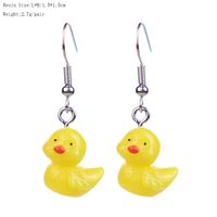 1 Pair Cartoon Style Cute Duck Plastic Drop Earrings sku image 9