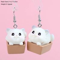 1 Paire Style De Bande Dessinée Mignon Chat Plastique Boucles D'oreilles sku image 9