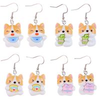 1 Pair Cartoon Style Cute Dog Plastic Drop Earrings main image 1