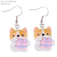 1 Pair Cartoon Style Cute Dog Plastic Drop Earrings sku image 3