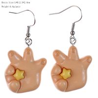 1 Pair Cartoon Style Cute Hand Star Heart Shape Plastic Drop Earrings sku image 5