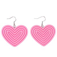 1 Pair Casual Simple Style Heart Shape Plastic Earrings sku image 2