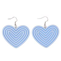 1 Pair Casual Simple Style Heart Shape Plastic Earrings sku image 4
