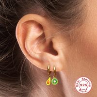 1 Pair Cute Simple Style Fruit Plating Sterling Silver Drop Earrings main image 4