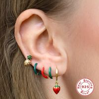 1 Pair Cute Simple Style Fruit Plating Sterling Silver Drop Earrings main image 2