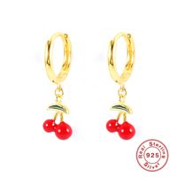 1 Pair Cute Simple Style Fruit Plating Sterling Silver Drop Earrings sku image 6