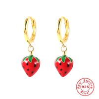 1 Pair Cute Simple Style Fruit Plating Sterling Silver Drop Earrings sku image 8