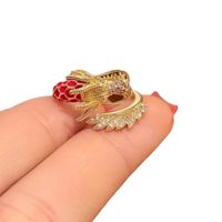 Wholesale Cute Dragon Copper Plating Rings main image 2