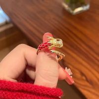 Wholesale Cute Dragon Copper Plating Rings main image 3