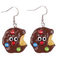1 Pair Cartoon Style Cute Donuts Plastic Drop Earrings main image 5
