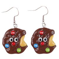 1 Pair Cartoon Style Cute Donuts Plastic Drop Earrings main image 3