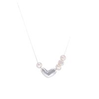 Sterling Silver Sweet Heart Shape Plating Pendant Necklace main image 2