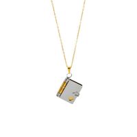 201 Stainless Steel 304 Stainless Steel Titanium Steel Gold Plated Hip-Hop Plating Book Letter Pendant Necklace sku image 2