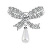Sweet Bow Knot Copper Inlay Zircon Women's Brooches main image 1