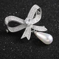 Sweet Bow Knot Copper Inlay Zircon Women's Brooches main image 2