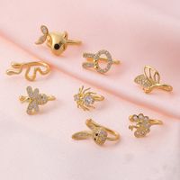 1 Piece Nose Rings & Studs Elegant Rabbit Snake Butterfly Copper Plating Nose Ring main image 4