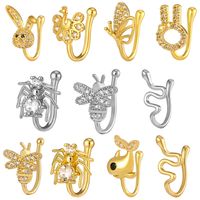 1 Piece Nose Rings & Studs Elegant Rabbit Snake Butterfly Copper Plating Nose Ring main image 2