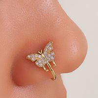 1 Piece Nose Rings & Studs Elegant Butterfly Copper Plating Nose Ring main image 1