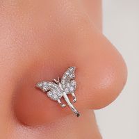 1 Piece Nose Rings & Studs Elegant Butterfly Copper Plating Nose Ring main image 5