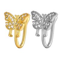 1 Piece Nose Rings & Studs Elegant Butterfly Copper Plating Nose Ring main image 3