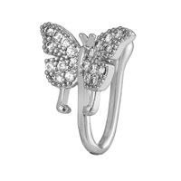 1 Piece Nose Rings & Studs Elegant Butterfly Copper Plating Nose Ring sku image 1
