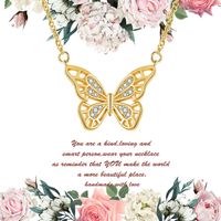 Copper Simple Style Butterfly Diamond Pendant Necklace main image 1