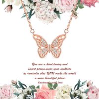 Copper Simple Style Butterfly Diamond Pendant Necklace main image 4