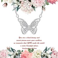 Copper Simple Style Butterfly Diamond Pendant Necklace main image 3