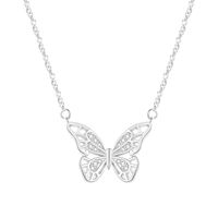 Copper Simple Style Butterfly Diamond Pendant Necklace sku image 2