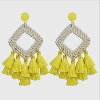 1 Pair Ethnic Style Geometric Rhombus Plating Alloy Drop Earrings main image 5