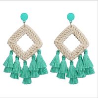 1 Pair Ethnic Style Geometric Rhombus Plating Alloy Drop Earrings sku image 10