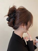 Frau Einfacher Stil Einfarbig Kunststoff Überzug Haarkrallen sku image 4
