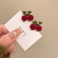 Women's Sweet Cherry Flower Alloy Hair Clip sku image 1