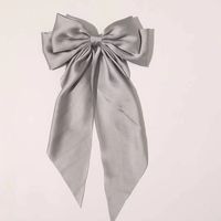Women's Elegant Bow Knot Cloth Tassel Pleated Hair Clip sku image 7