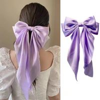 Women's Elegant Bow Knot Cloth Tassel Pleated Hair Clip sku image 14