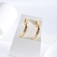 1 Pair Simple Style Heart Shape Plating Inlay Copper Rhinestones 18K Gold Plated Ear Studs main image 5