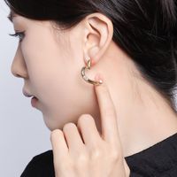 1 Pair Simple Style Heart Shape Plating Inlay Copper Rhinestones 18K Gold Plated Ear Studs main image 3