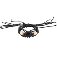 Simple Style Flower Wooden Beads Wax Line Braid Unisex Bracelets sku image 1